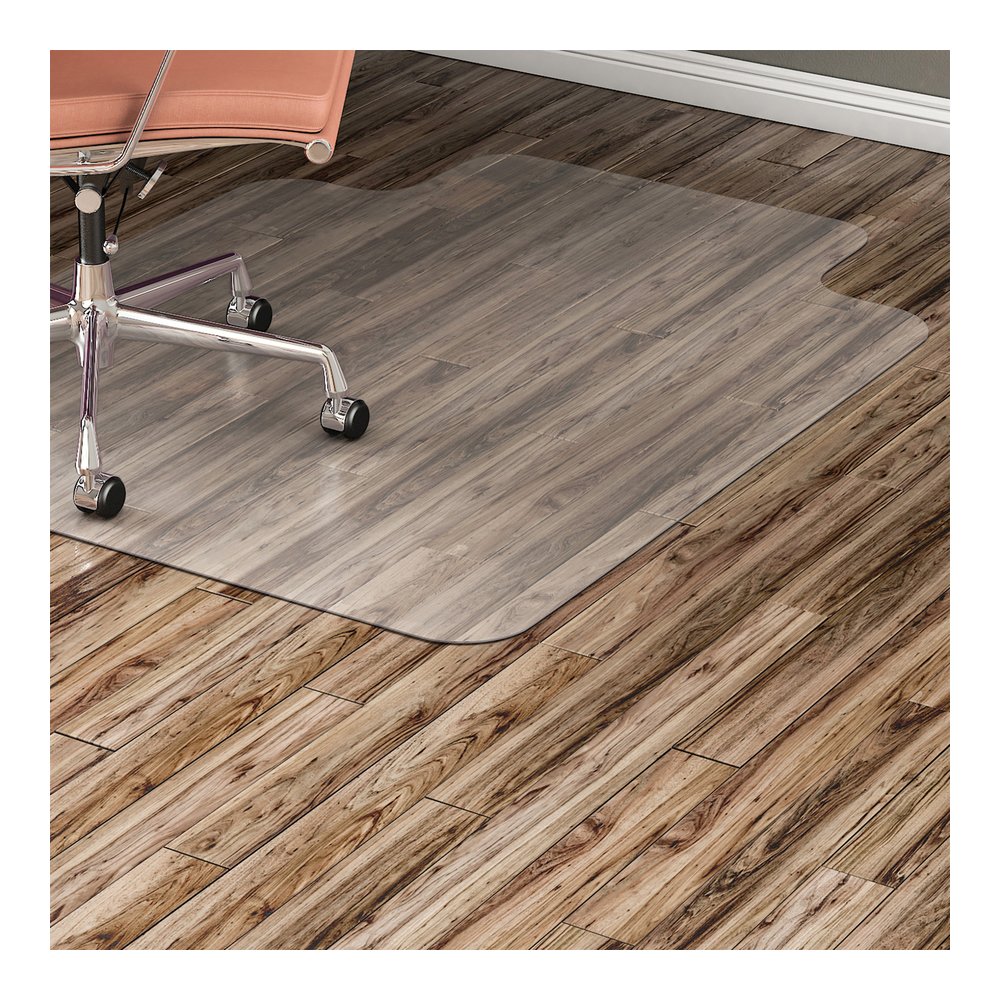Lorell Lipped Non-Studded Chair Mat for Hard Floors - 45" x 53" - Tile Floor, Vinyl Floor, Hardwood Floor - 53" Length x 45" Width x 53" Depth x 0.070" Thickness - Lip Size 12" Length x 25" Width - Vi. Picture 2