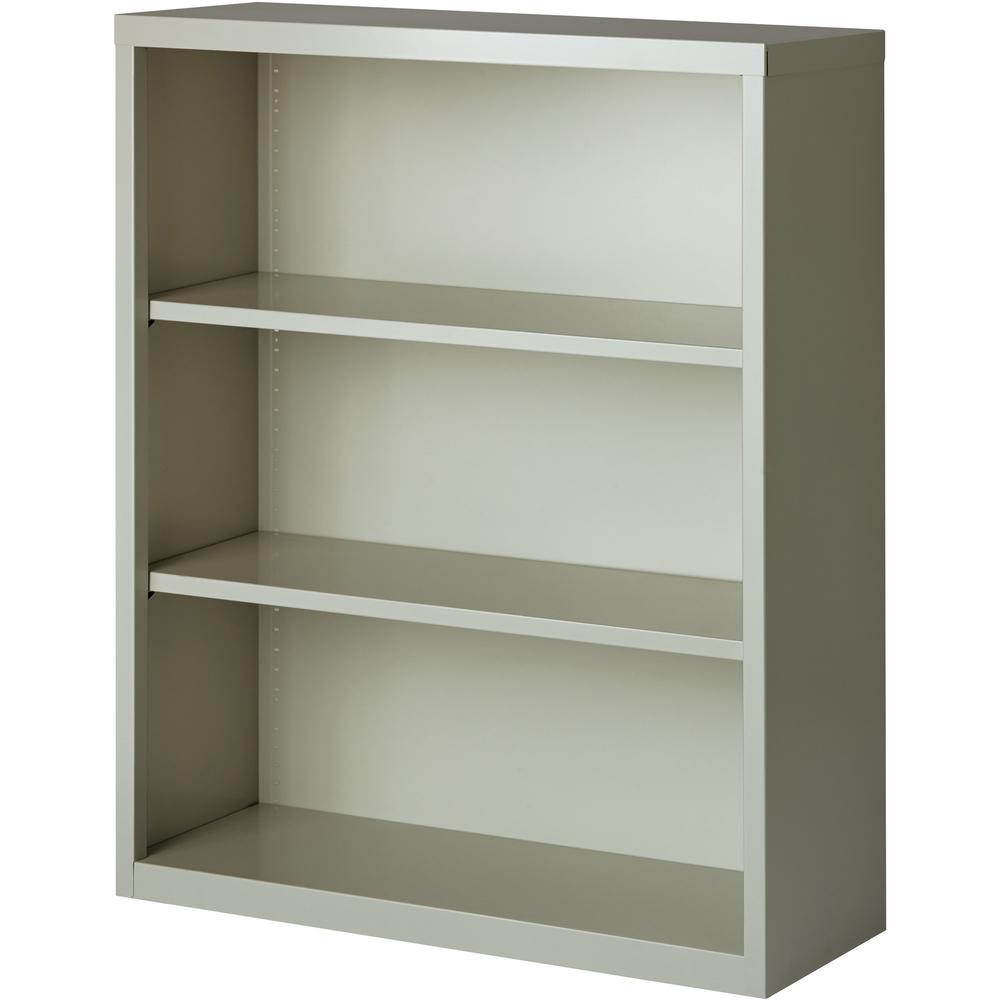 Lorell Fortress Series Bookcase - 34.5" Width x 13" Depth x 42" Height - 3 x Shelf(ves) - Light Gray - Powder Coated - Steel - Yes. Picture 5
