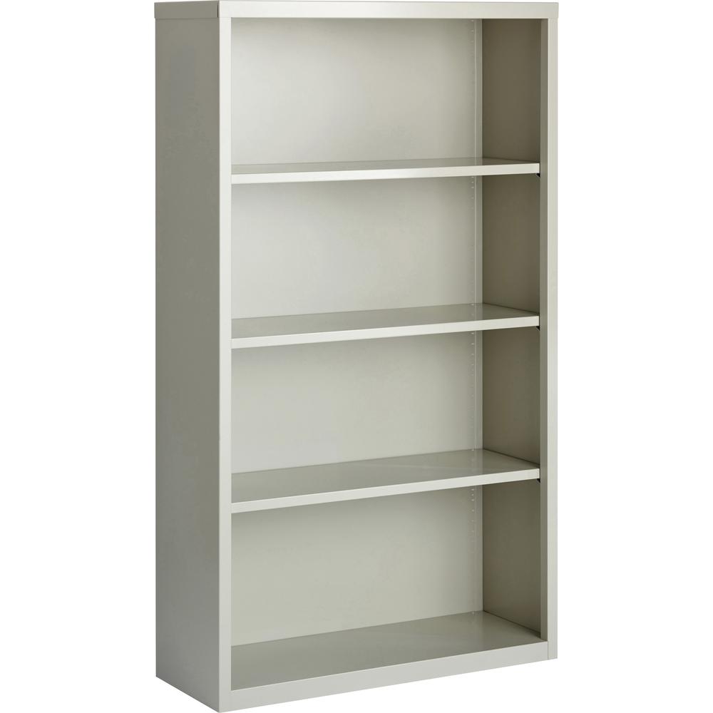 Lorell Fortress Series Bookcase - 34.5" Width x 13" Depth x 60" Height - 4 x Shelf(ves) - Light Gray - Powder Coated - Steel - Yes. Picture 7