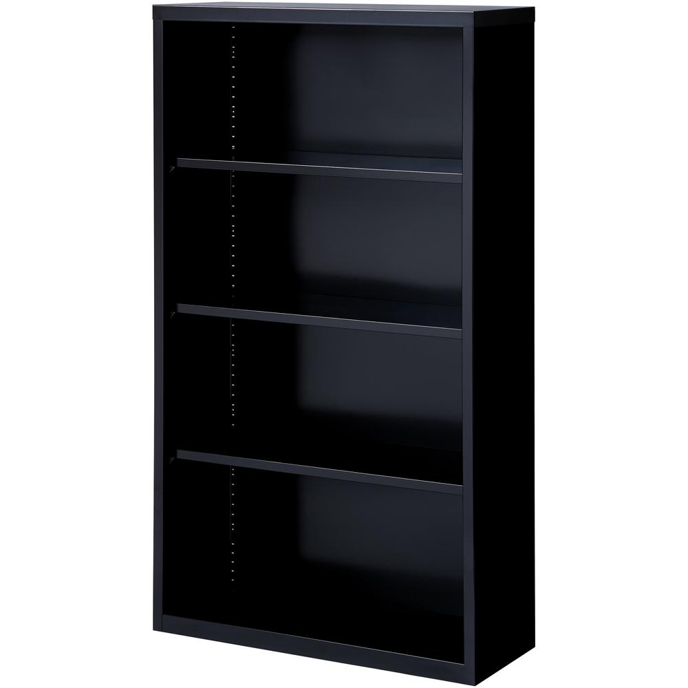 Lorell Fortress Series Bookcase - 34.5" Width x 13" Depth x 60" Height - 4 x Shelf(ves) - Black - Powder Coated - Steel - Yes. Picture 3