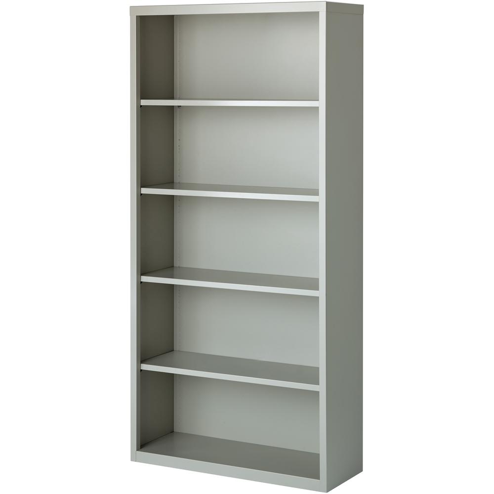 Lorell Fortress Series Bookcase - 34.5" Width x 13" Depth x 72" Height - 5 x Shelf(ves) - Light Gray - Powder Coated - Steel - Yes. Picture 5