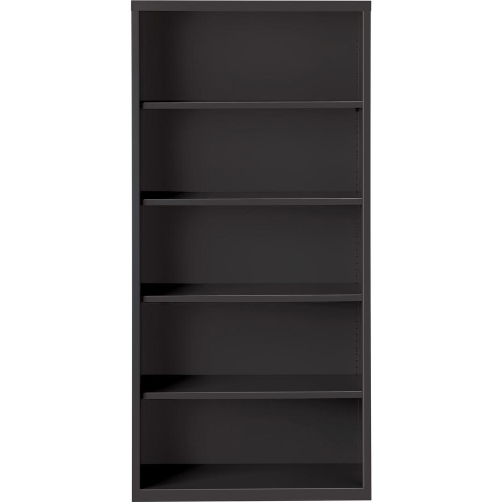 Lorell Fortress Series Bookcase - 34.5" Width x 13" Depth x 72" Height - 5 x Shelf(ves) - Black - Powder Coated - Steel - Yes. Picture 3
