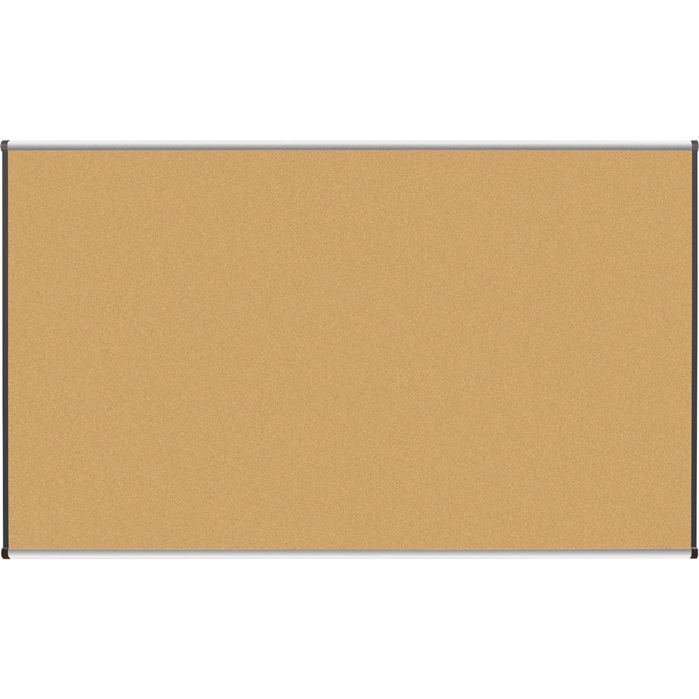 Lorell Satin-Finish Bulletin Board - 72" Board Height x 48" Board Width - Natural Cork Surface - Durable, Self-healing - Silver Anodized Aluminum Frame - 1 Each. Picture 2