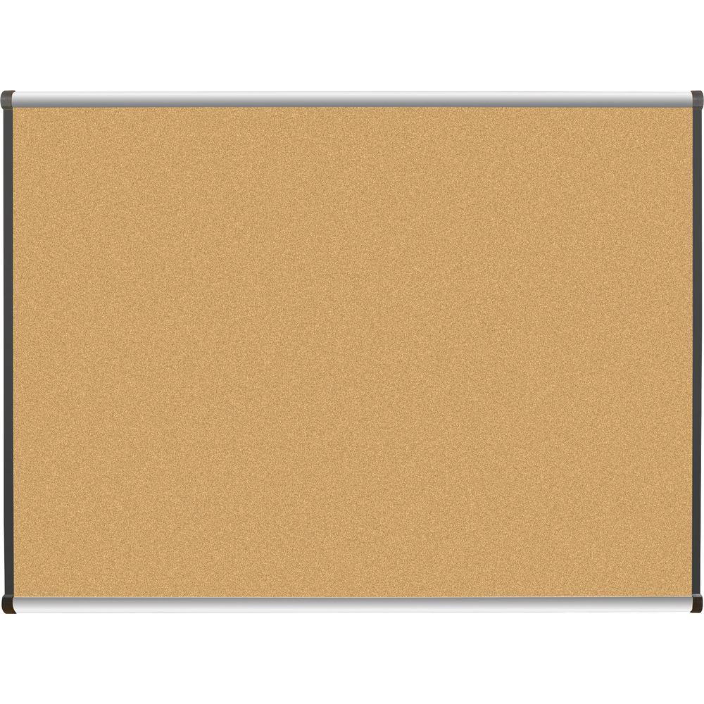 Lorell Satin-Finish Bulletin Board - 48" Board Height x 36" Board Width - Natural Cork Surface - Durable, Self-healing - Silver Anodized Aluminum Frame - 1 Each. Picture 2