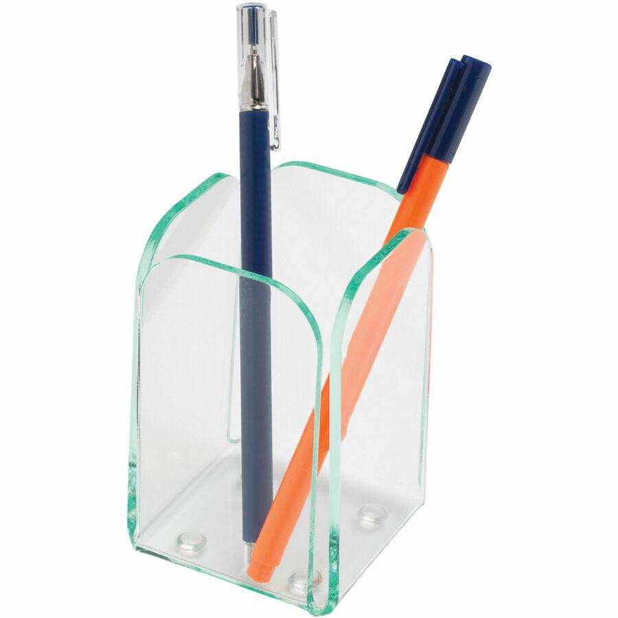 Lorell Desktop Pencil Cup - Acrylic - 1 Each - Green, Transparent. Picture 5