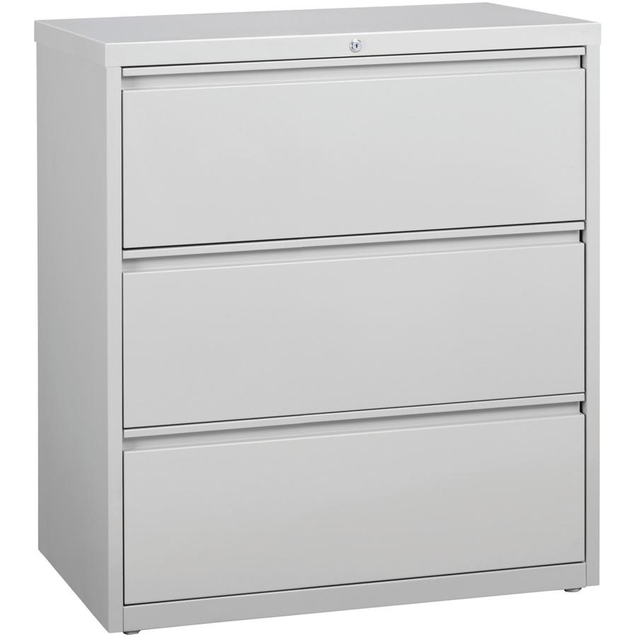Lorell Fortress Series Lateral File - 36" Width x 18.6" Depth x 40.3" Height - 3 x Drawer(s) for File - Letter, Legal, A4 - Lateral - Locking Drawer, Magnetic Label Holder, Ball-bearing Suspension, Le. Picture 5