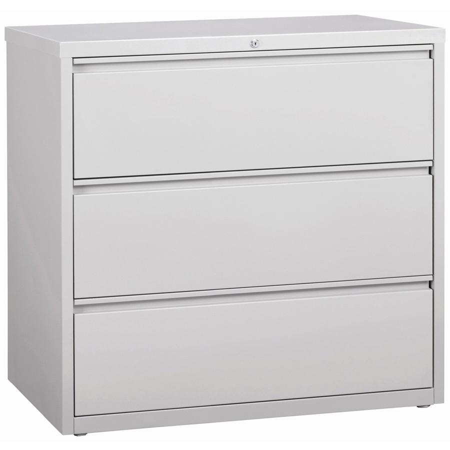 Lorell Fortress Series Lateral File - 42" Width x 18.6" Depth x 40.3" Height - 3 x Drawer(s) for File - Letter, Legal, A4 - Lateral - Locking Drawer, Magnetic Label Holder, Ball-bearing Suspension, Le. Picture 5
