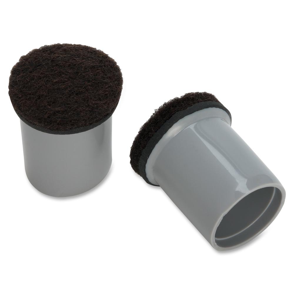 Lorell Replacement Chair Tips with Felt - Gray - 16 / Bag. Picture 3