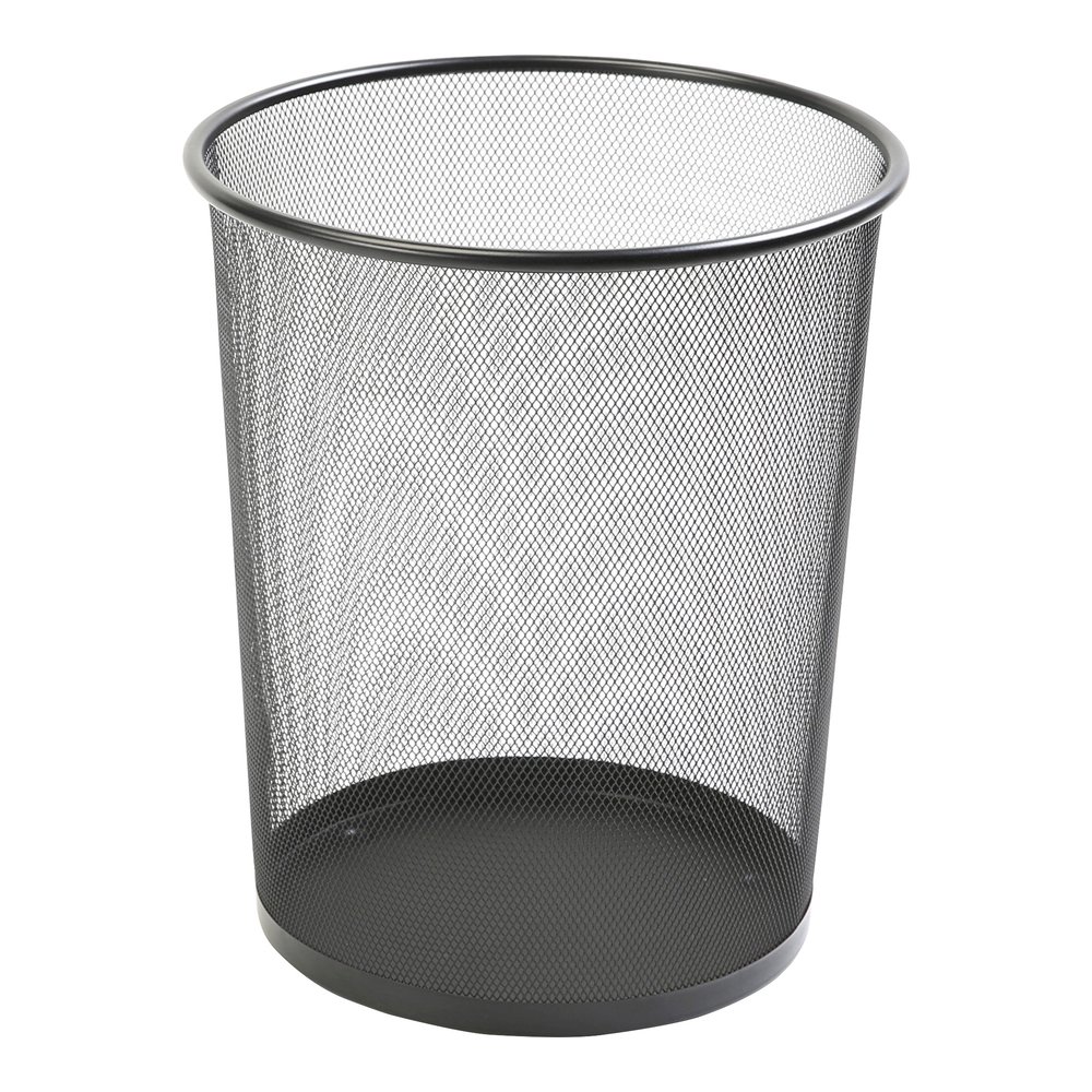 Lorell Mesh Waste Bin - 4.70 gal Capacity - Round - 14.3" Height x 12" Diameter - Steel - Black - 1 Each. Picture 5