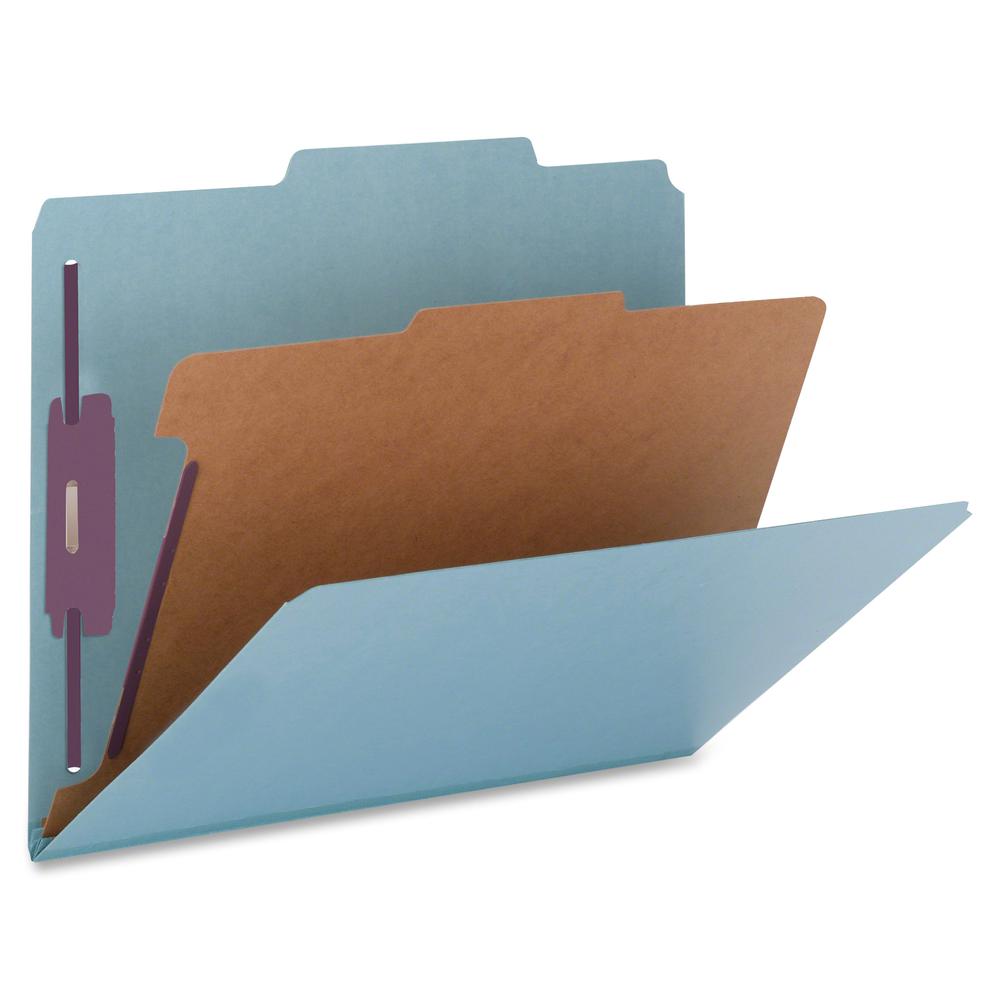 Nature Saver 2/5 Tab Cut Legal Recycled Classification Folder - 8 1/2" x 14" - 2" Fastener Capacity for Folder, 2" Fastener Capacity, 2" Fastener Capacity - Top Tab Location - Right of Center Tab Posi. Picture 2