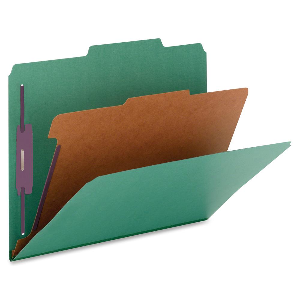 Nature Saver 2/5 Tab Cut Legal Recycled Classification Folder - 8 1/2" x 14" - 2" for Folder, 2" Fastener Capacity, 2" Fastener Capacity - Top Tab Location - Right of Center Tab Position - 1 Divider -. Picture 2