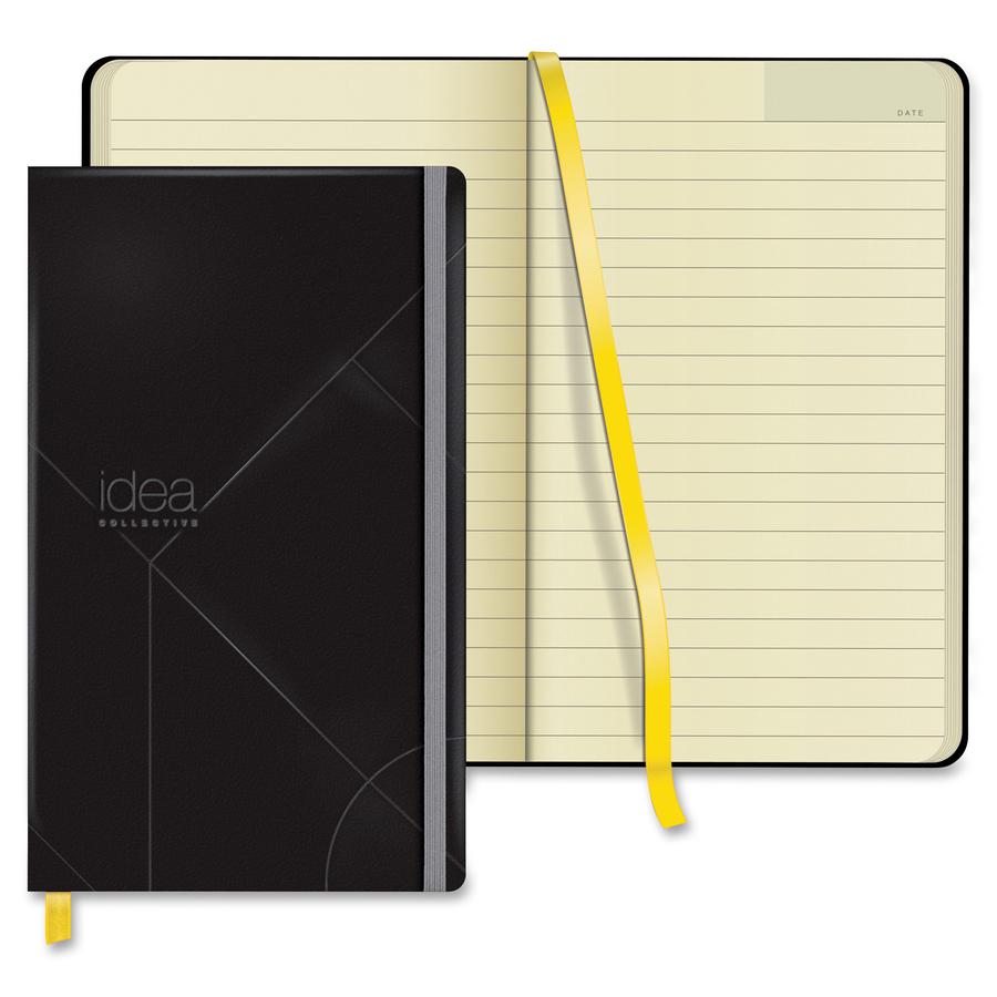 TOPS Idea Collective Wide-ruled Journal - 240 Sheets - Book Bound - 8 1/4" x 5" - 0.63" x 5" x 8.3" - Cream Paper - Black Cover - Durable Cover, Elastic Band, Acid-free - 1 Each. Picture 5