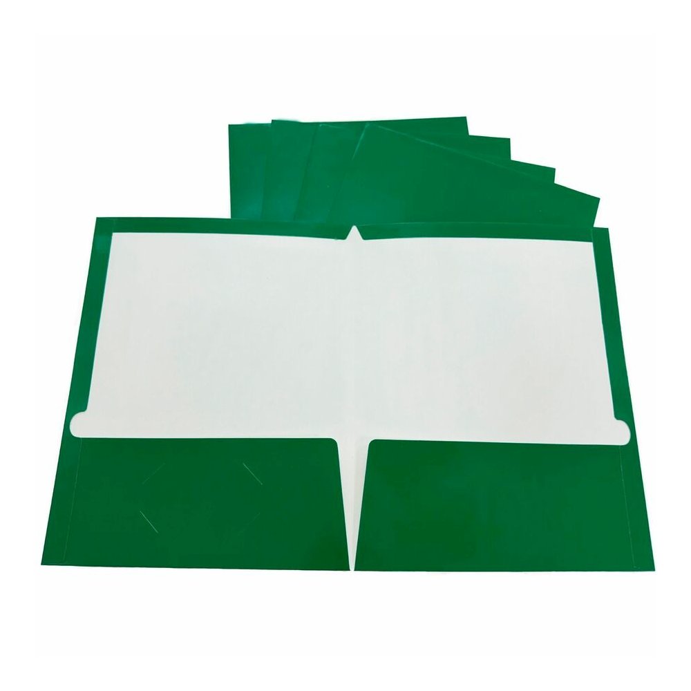 Business Source Letter No Pocket Folder - 8 1/2" x 11" - 100 Sheets Capacity - 2 Internal Pocket - Card Paper - Green - Durable, Laminated, Die-cut - 1 Box. Picture 6