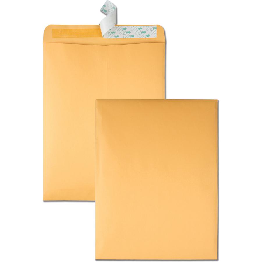 Quality Park 10 x 13 Hi Bulk Catalog Envelopes with Self-Seal Closure - Catalog - 10" Width x 13" Length - 24 lb - Peel & Seal - Brown Kraft - Kraft - 250 / Carton. Picture 6