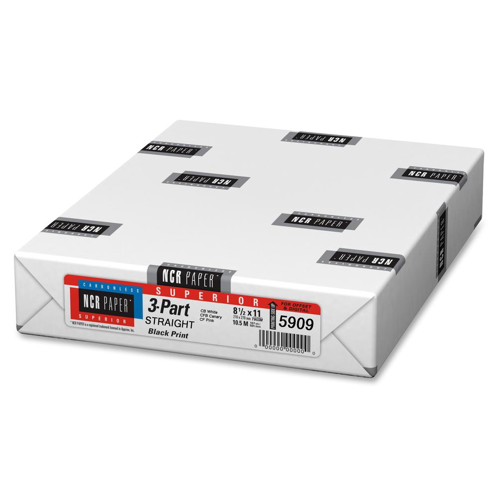 NCR Paper Superior 3-part Straight Carbonless Paper - White - 92 Brightness - Letter - 8 1/2" x 11" - 500 / Pack - Heavyweight - White, Canary, Pink. Picture 5