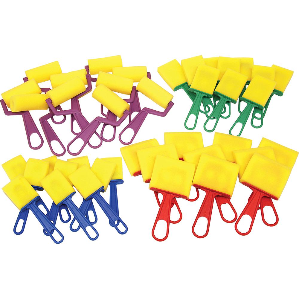 Creativity Street Foam Brushes/Rollers Classroom Pack - 40 Brush(es) Plastic. Picture 2