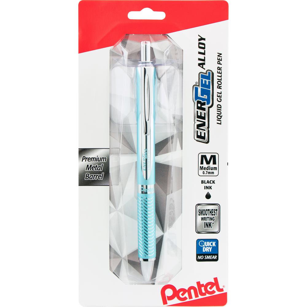 EnerGel EnerGel Alloy Gel Pen - Refillable - Retractable - Black Ink - Gel-based - Aluminum Alloy Barrel - 1 Pack. Picture 2