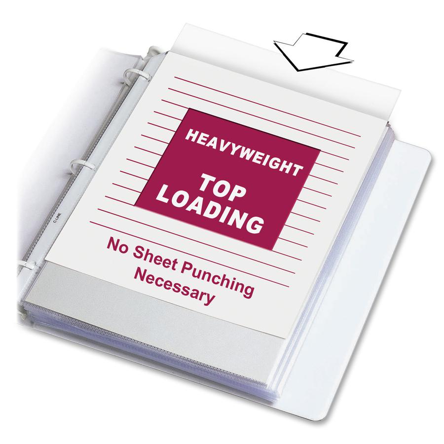 C-Line Heavyweight Poly Sheet Protectors - Clear, Top Loading, 11 x 8-1/2, 100/BX, 62023. Picture 3
