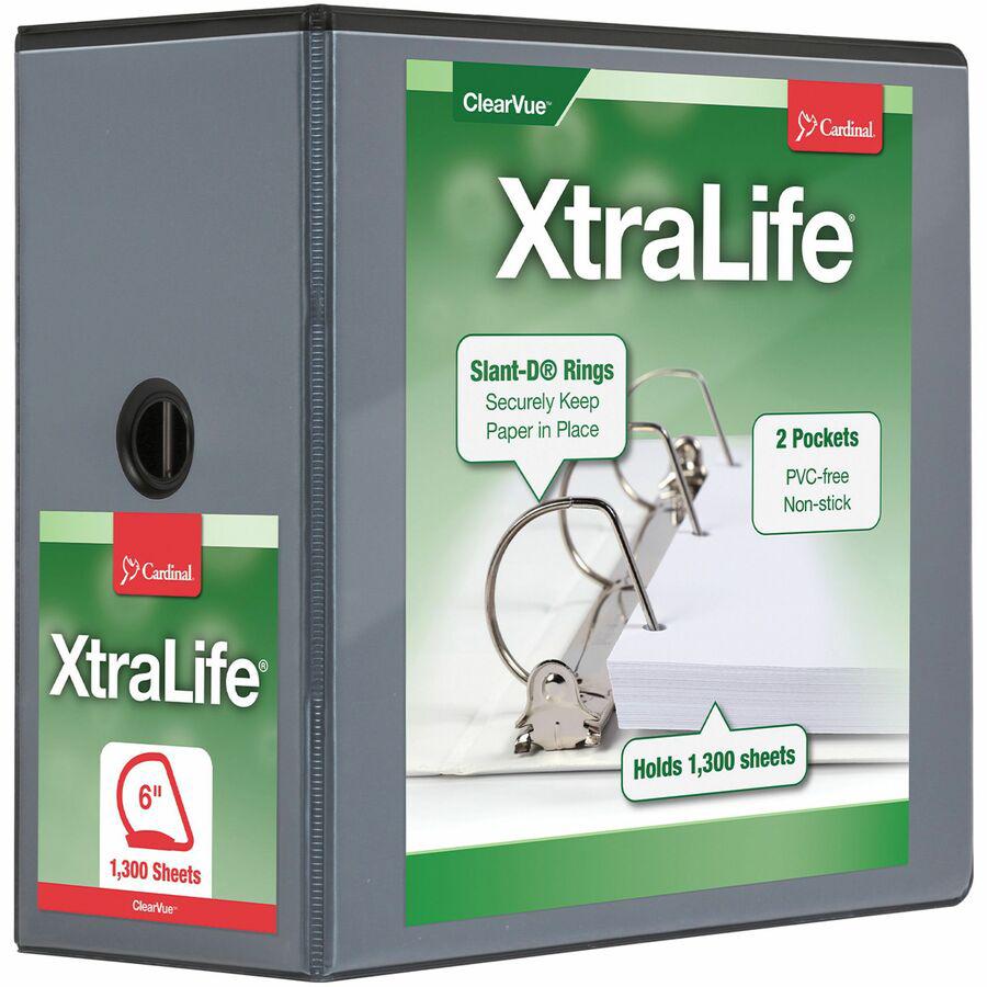 Cardinal Xtralife ClearVue Locking Slant-D Binders - 6" Binder Capacity - Letter - 8 1/2" x 11" Sheet Size - 1300 Sheet Capacity - 5 1/2" Spine Width - 3 x D-Ring Fastener(s) - 2 Inside Front & Back P. Picture 8