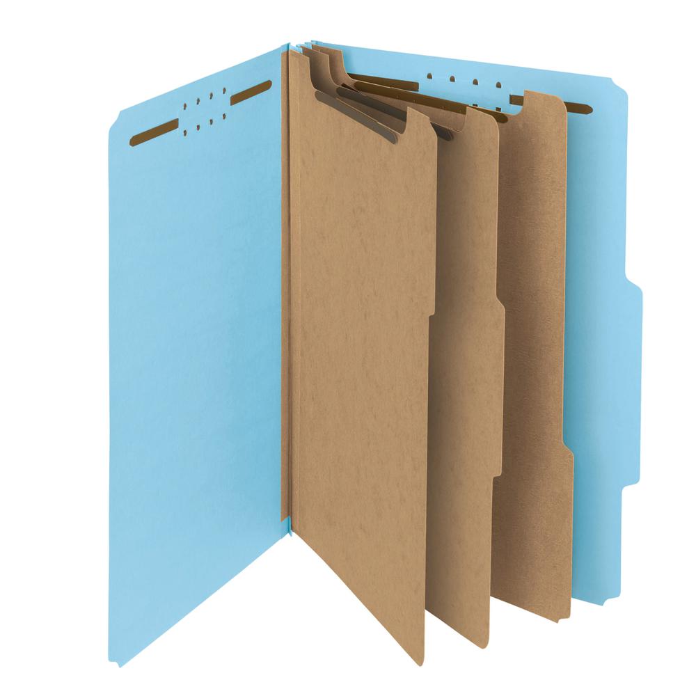 Smead 2/5 Tab Cut Legal Recycled Classification Folder - 3" Folder Capacity - 8 1/2" x 14" - 3" Expansion - 2 x 2K Fastener(s) - Top Tab Location - Right of Center Tab Position - 3 Divider(s) - Pressb. Picture 4