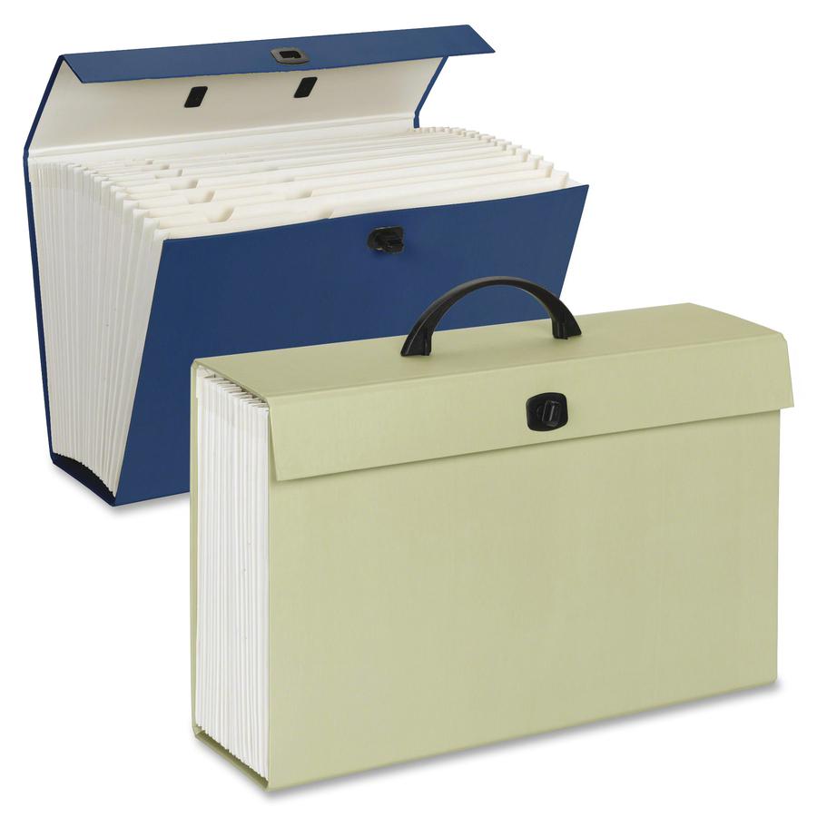 Smead Legal Recycled Expanding File - 8 1/2" x 14" - 1400 Sheet Capacity - 19 Pocket(s) - Blue, Green - 15% Paper Recycled - 1 Each. Picture 4