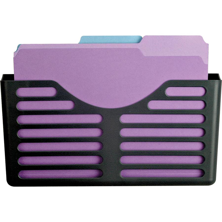 Lorell Cubicle Pocket File - 30% Recycled - Black - Plastic - 1 Each. Picture 7