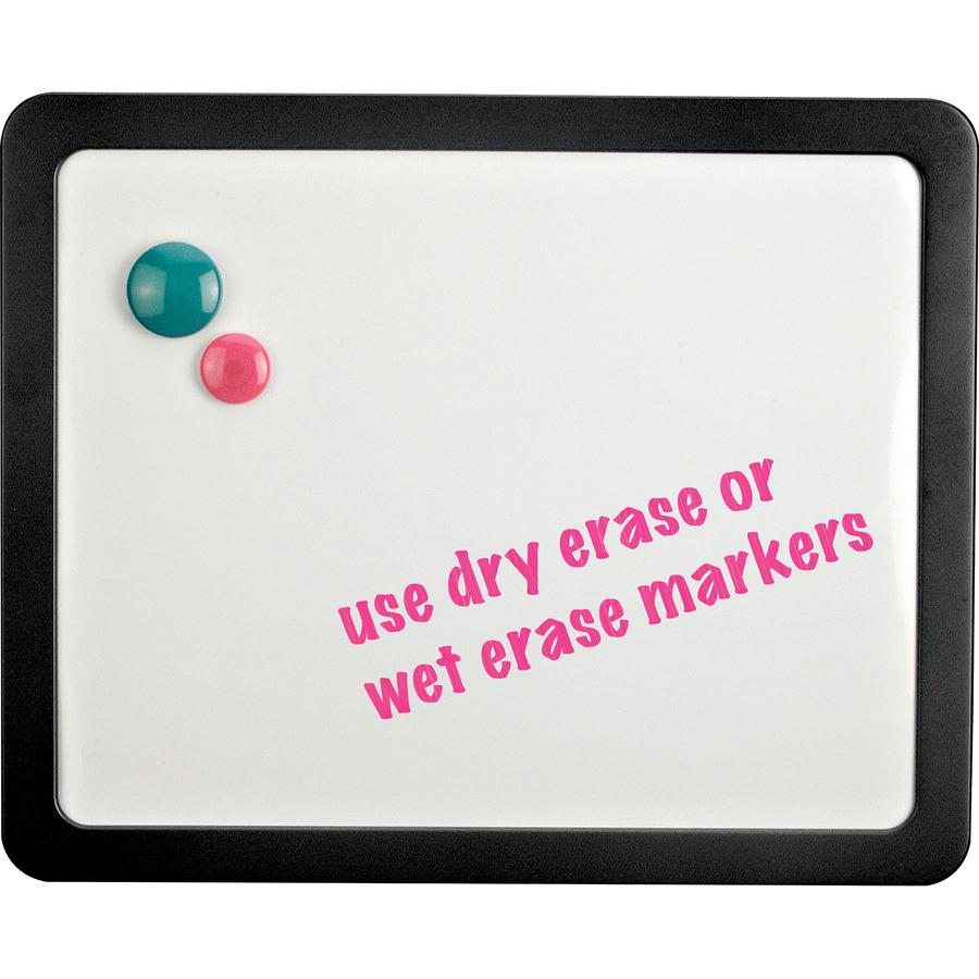 Lorell Magnetic Dry-erase Board - 15.9" (1.3 ft) Width x 12.9" (1.1 ft) Height - Black Frame - Magnetic - 1 Each. Picture 8