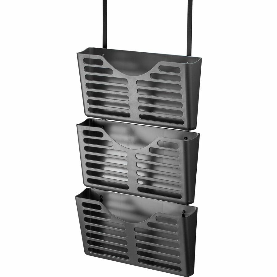 Lorell Hanging Triple Pocket File Set - 3 Pocket(s) - 30% Recycled - Black - Plastic - 1 Each. Picture 8