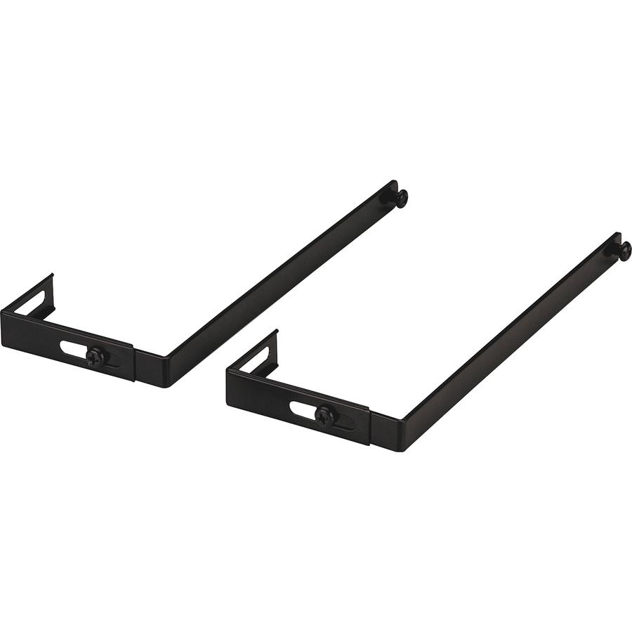Lorell Partition Hangers - 7" Size - Metal - Black - 1 / Pair. Picture 8