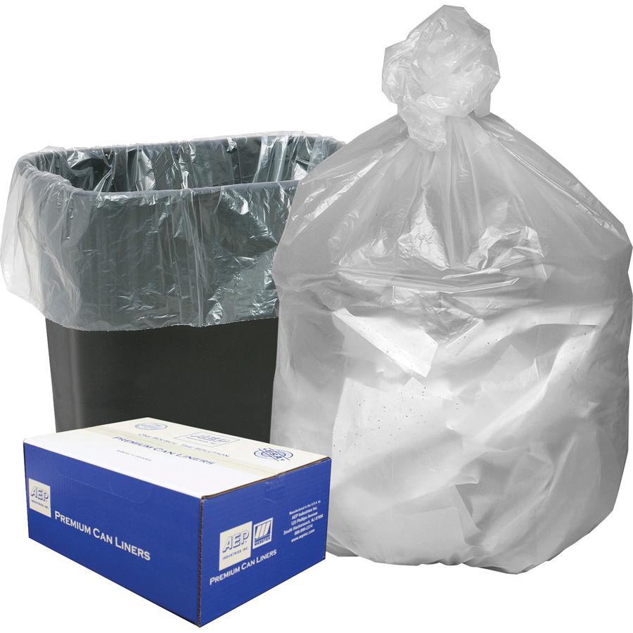 Berry High Density Commercial Can Liners - Small Size - 16 gal Capacity - 33" Length x 24" Width x 0.31 mil (8 Micron) Thickness - High Density - Natural - Resin - Garbage - 1000 / Carton. Picture 4
