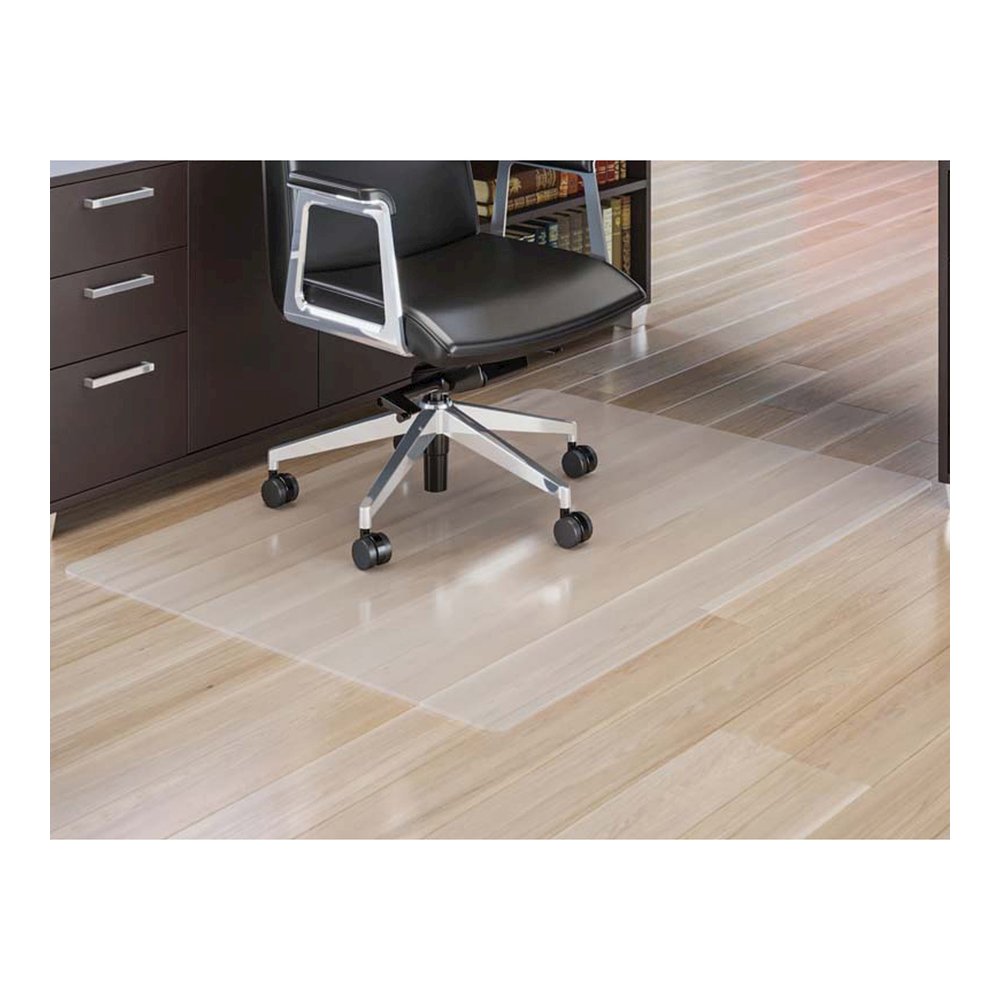 Lorell Oversized Chair Mat for Hard Floors - 60" x 60" - Hard Floor - 60" Width x 60" Depth x 0.075" Thickness - Square - Polycarbonate - Clear - 1 Each. Picture 2