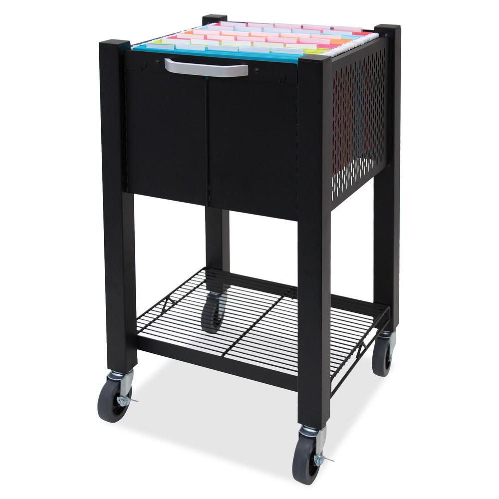 Vertiflex InstaCart Sidekick File Cart - 4 Casters - 2.75" Caster Size - Steel - x 15.5" Width x 13.8" Depth x 26.3" Height - Black - 1 Each. Picture 2