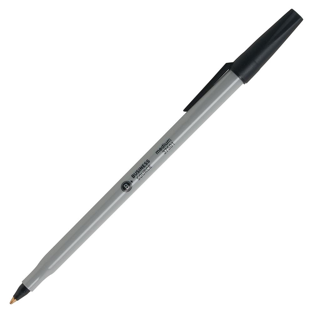 Business Source Bulk Pack Ballpoint Stick Pens - Black Ink - Tungsten Carbide Tip - 60 / Box. Picture 5