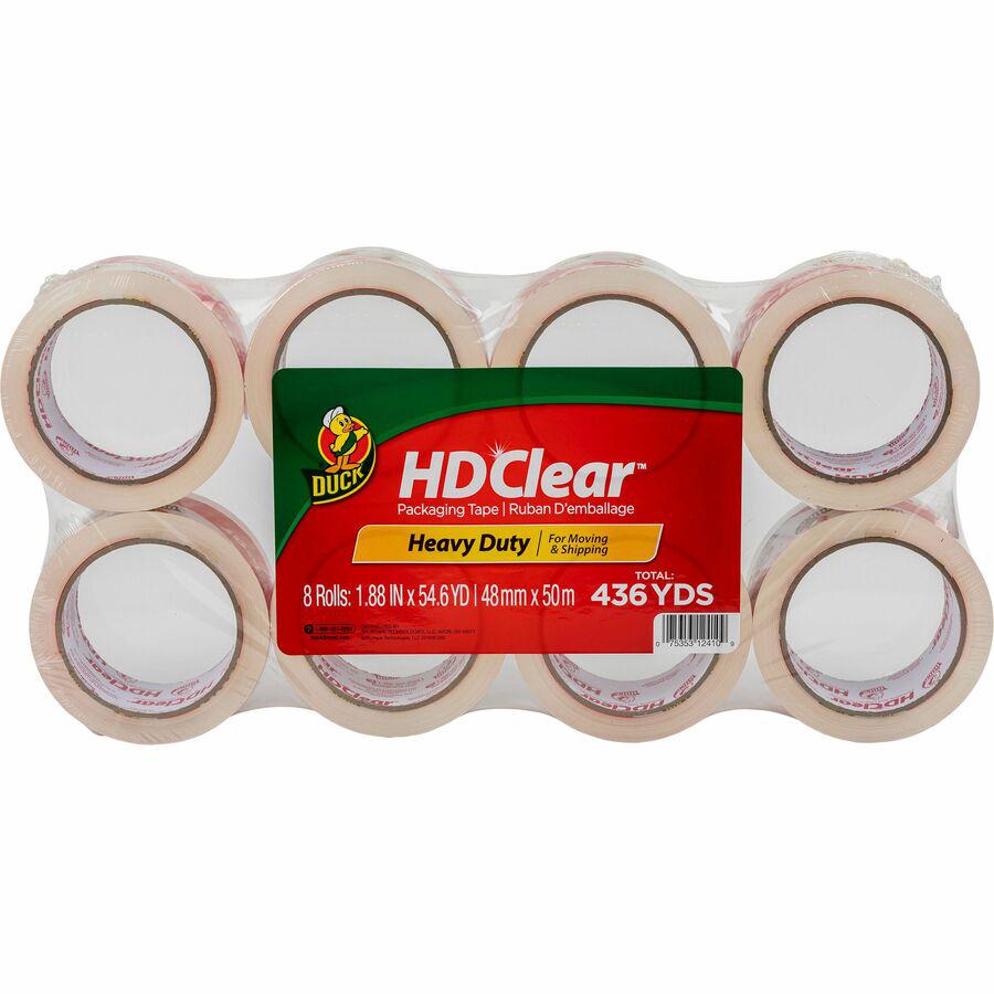 Duck Brand HD Clear Packing Tape - 54.60 yd Length x 1.88" Width - 2.6 mil Thickness - 3" Core - Acrylic - UV Resistant, Temperature Resistant - For Sealing, Shipping, Storing, Label Protection - 8 / . Picture 2