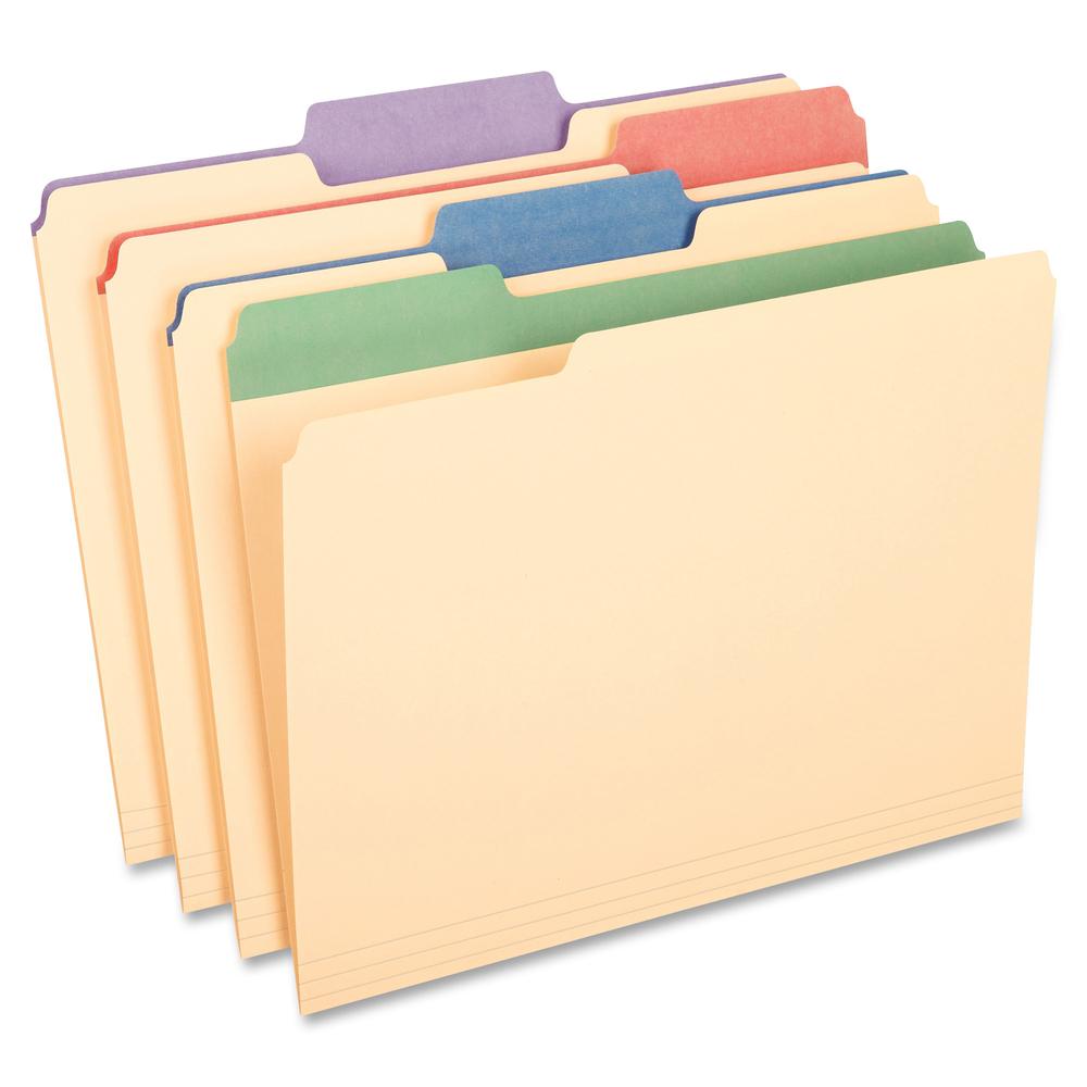 Pendaflex 1/3 Tab Cut Letter Recycled Top Tab File Folder - 8 1/2" x 11" - 225 Sheet Capacity - 3/4" Expansion - Assorted - 10% Recycled - 50 / Box. Picture 2