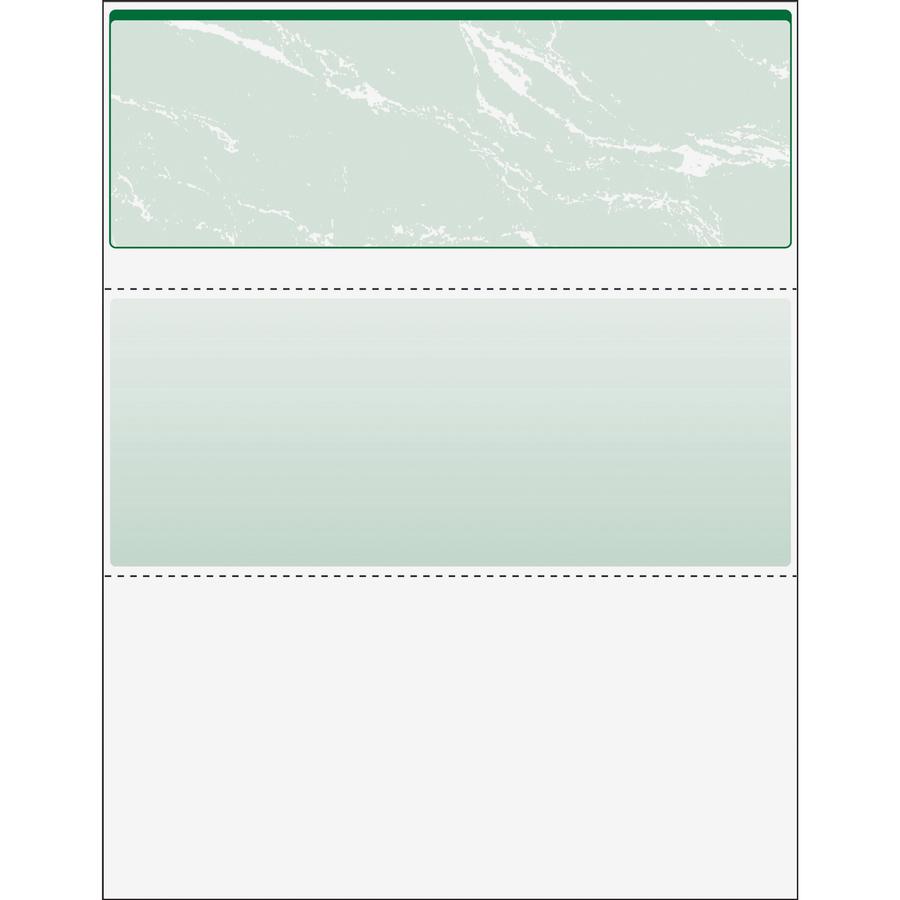 DocuGard High Security Green Marble Business Checks with 11 Features to Prevent Fraud - Letter - 8 1/2" x 11" - 24 lb Basis Weight - 500 / Ream - Erasure Protection, Watermarked - Marble Green. Picture 4