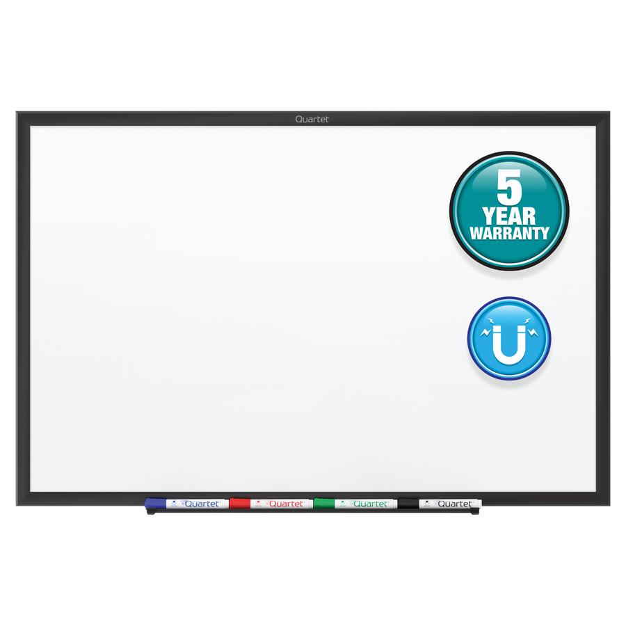 Quartet Classic Magnetic Whiteboard - 48" (4 ft) Width x 36" (3 ft) Height - White Painted Steel Surface - Black Aluminum Frame - Horizontal/Vertical - Magnetic - 1 Each. Picture 5