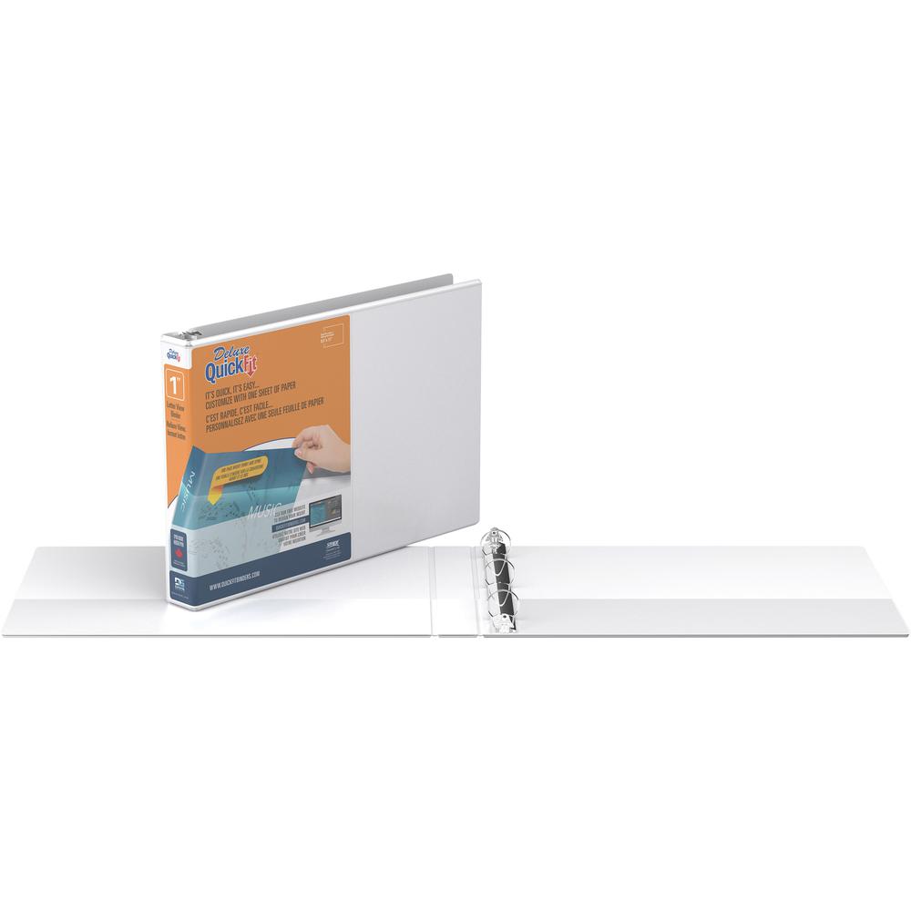 QuickFit Round Ring Deluxe Letter Spreadsheet Binder - 1" Binder Capacity - Letter - 8 1/2" x 11" Sheet Size - Round Ring Fastener(s) - 2 Internal Pocket(s) - Polypropylene - White - Recycled - Spine . Picture 4