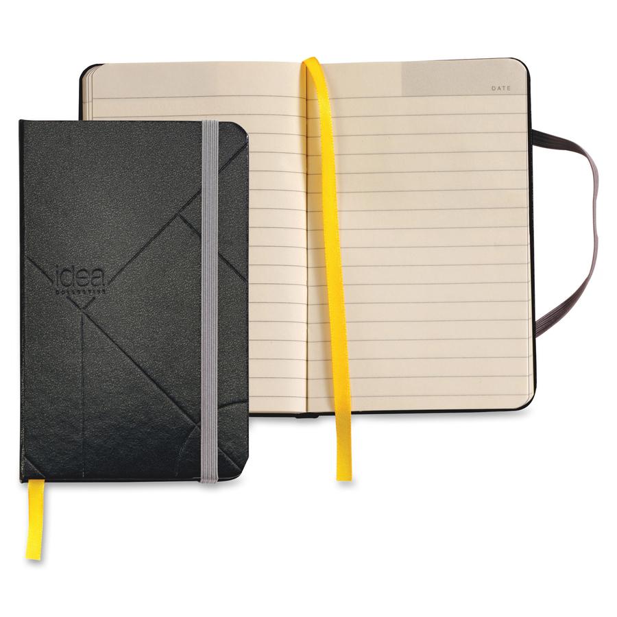 TOPS Idea Collective Mini Hardbound Journal - 96 Sheets - Case Bound - 3 1/2" x 5 1/2" - Cream Paper - Black Cover - Durable Cover, Acid-free, Pocket, Flexible Cover, Bookmark, Elastic Closure, Archiv. Picture 3