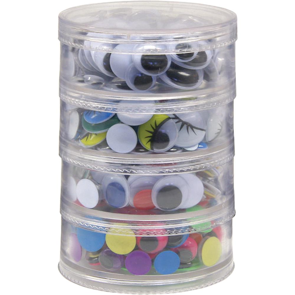 Creativity Street Wiggle Eyes Stackable Storage Jar - Craft Project, Decoration - 400 Piece(s) x 0.28" , x 0.39" , x 0.47" , x 0.59" , x 0.79"Diameter - 400 / Set - Assorted. Picture 2