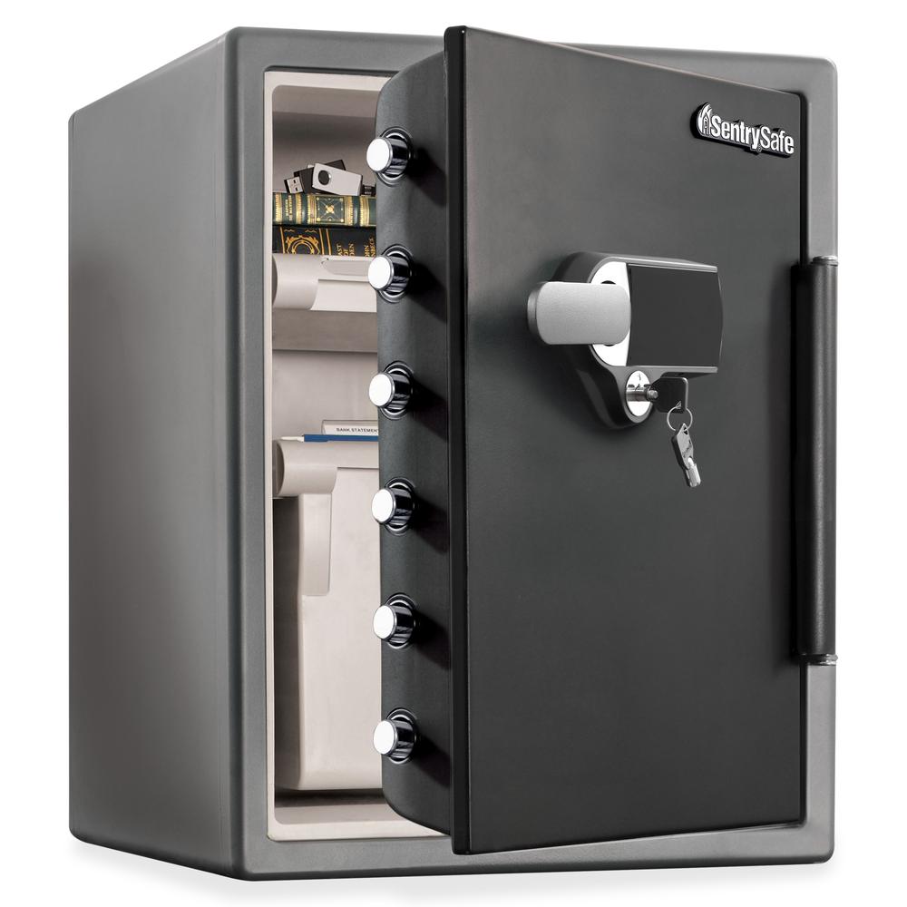 Fire-Safe Digital Alarm Water/Fire-resistant Safe - Fire Proof - Overall Size 23.8" x 18.6" x 19.3" - Gunmetal Black. Picture 2