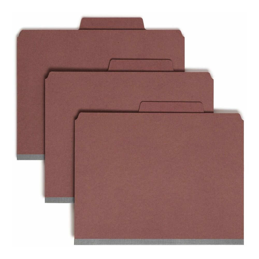 Smead SuperTab 2/5 Tab Cut Letter Recycled Classification Folder - 8 1/2" x 11" - 2" Expansion - 2 x 2S Fastener - 2" for Folder - Top Tab Location - Right of Center Tab Position - 2 Divider - 25 pt. . Picture 7