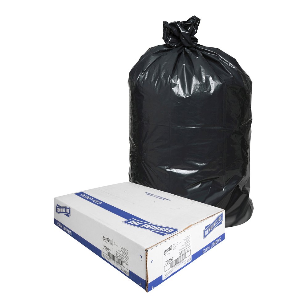 Genuine Joe Slim Jim 23-gallon Can Liners - Medium Size - 23 gal Capacity - 43" Length x 28.50" Width - Low Density - Black - Office Waste, Food - Recycled - 1 Carton. Picture 7