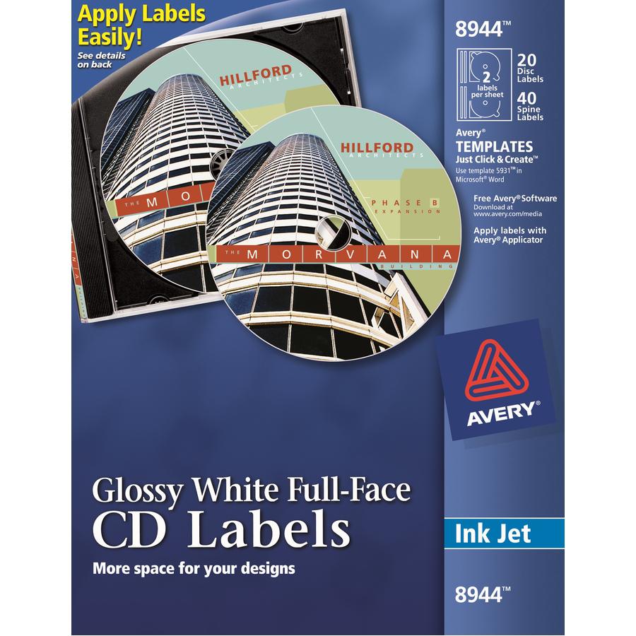 Avery&reg; Optical Disc Label - Inkjet - 20 / Pack. Picture 2