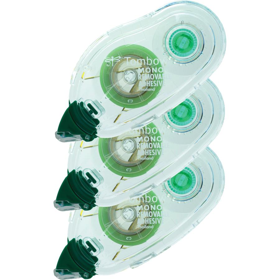 Tombow Mono Removable Adhesive Applicator Refill - 13.11 yd Length x 0.33" Width - Clear - For Card, Photo, Paper - 3 / Pack. Picture 5