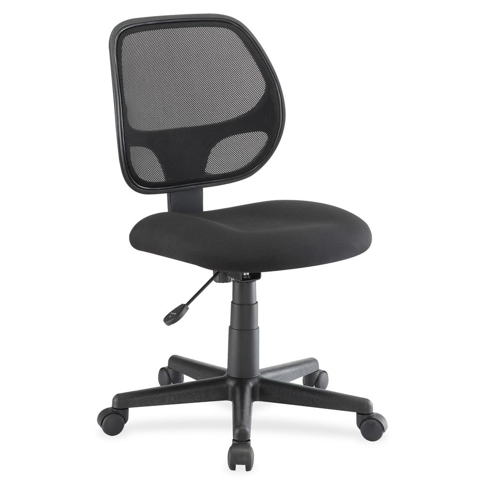 Lorell Multi-task Office Chair - Black Fabric Seat - Black Mesh Back - 5-star Base - Black - 1 Each. Picture 3