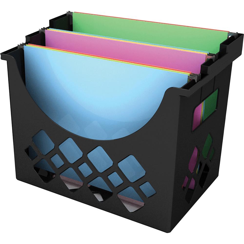 Deflecto Sustainable Office Desktop Hanging File Holder - 9.6" Height x 13.3" Width x 8.5" DepthDesktop - Sturdy - 30% Recycled - Black - 1 Each. Picture 8