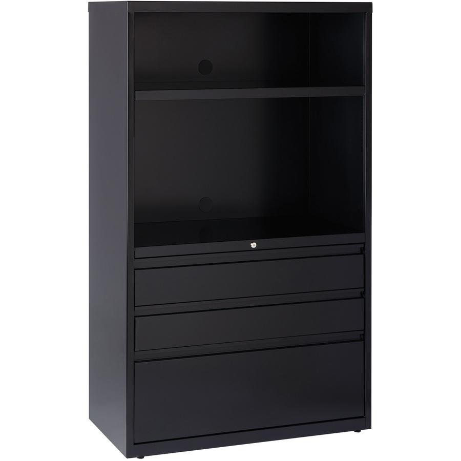 Lorell File/File Lateral File Combo Unit - 36" Width x 18.6" Depth x 60" Height - 2 x Shelf(ves) - 3 x Drawer(s) for Box, File - Legal, Letter, A4 - Lateral - Cable Management, Leveling Glide, Adjusta. Picture 7
