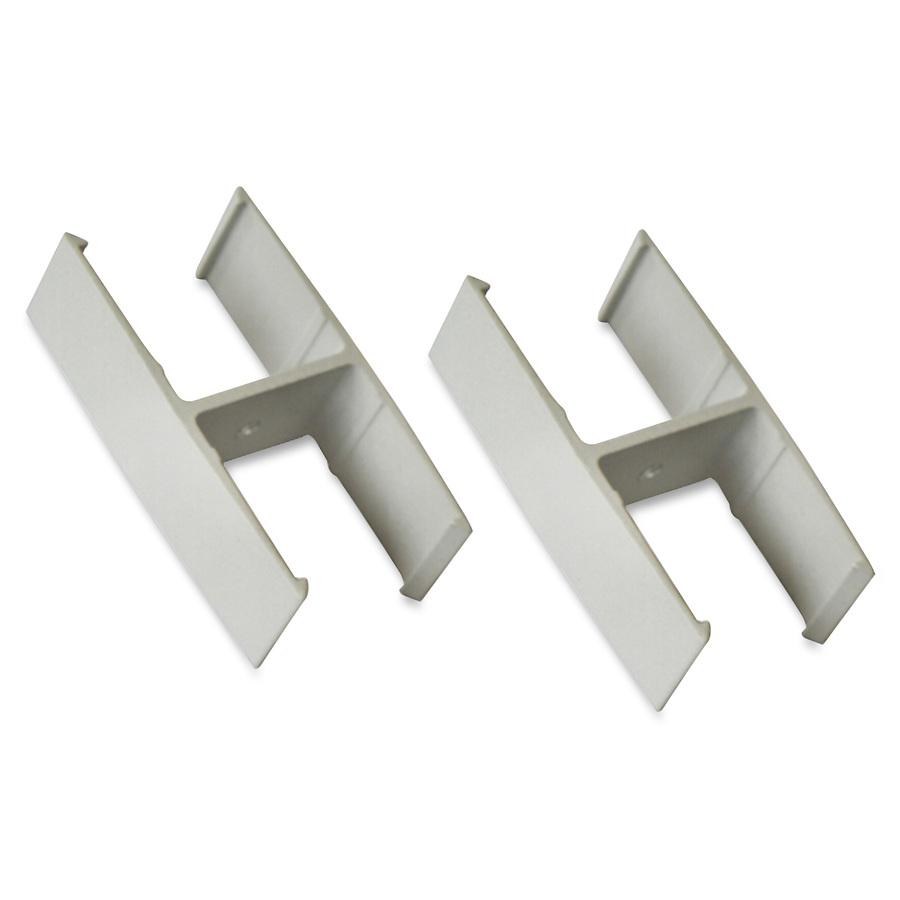 Lorell 180-degree Straight Panel Connectors - 1.3" Width x 2.3" Depth x 0.6" Height - Aluminum - Aluminum. Picture 4