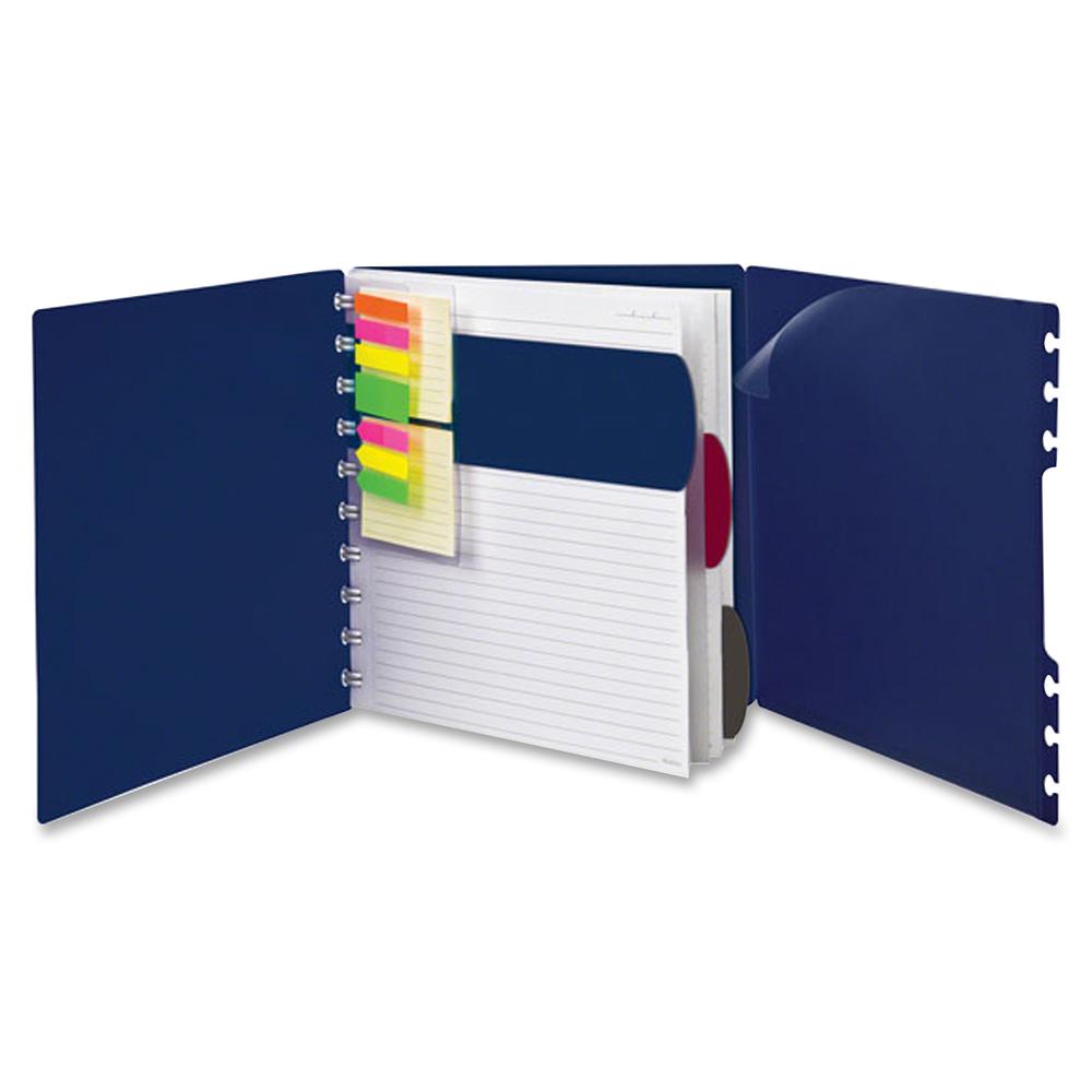 TOPS Ampad Versa Crossover Notebook - Letter - 60 Sheets - Spiral - 24 lb Basis Weight - Letter - 8 1/2" x 11" - NavyPoly Cover - Repositionable, Pocket, Micro Perforated - 1 Each. Picture 3